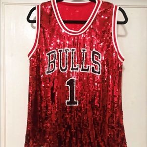 Sequin bulls jersey